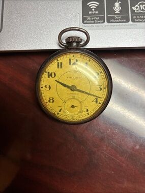 Men's Yellow Pocket Watch — Classic Vintage Dial by New Haven